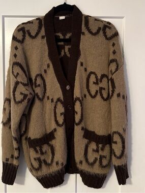 Gucci Brown Logo Cardigan